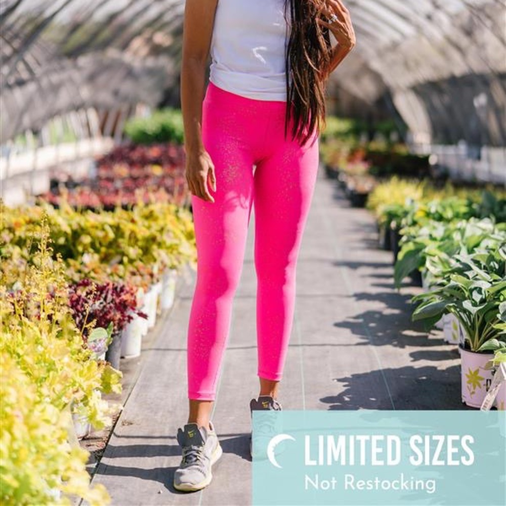 Hot Pink Stay Gold Light n Tight Hi-Rise 7/8 24"